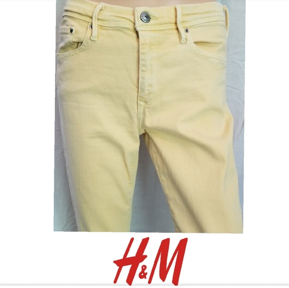 h&m yellow jeans